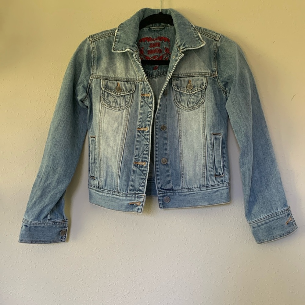 Jade rocks cropped denim jacket